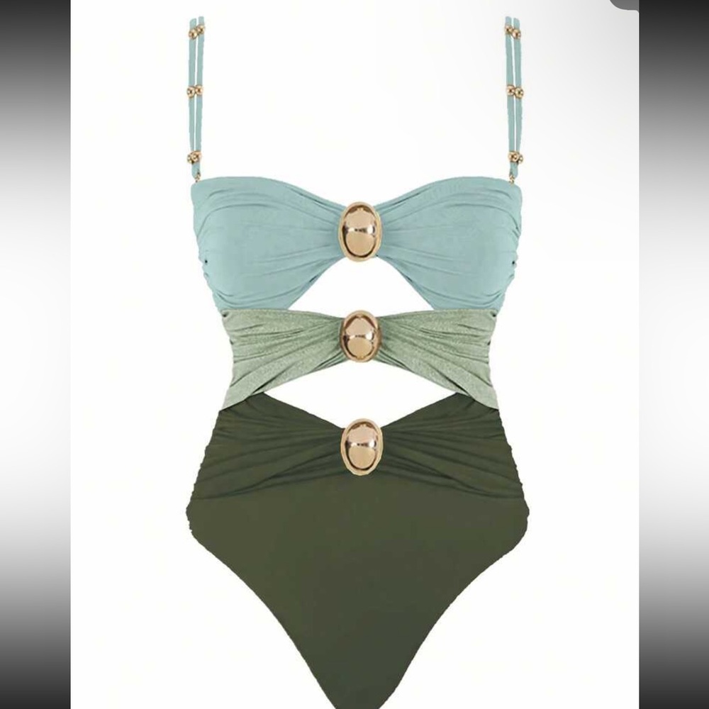 Cut-out women sexy spaghetti strap one piece swimsuit